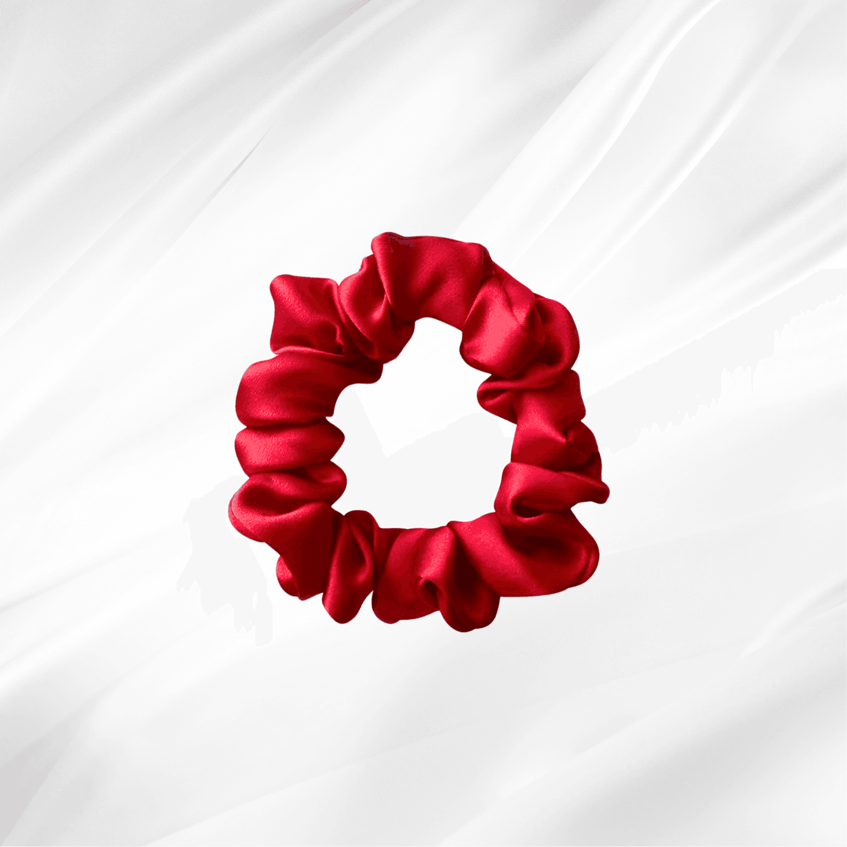 TRUE RED – hedvábná scrunchie MINI