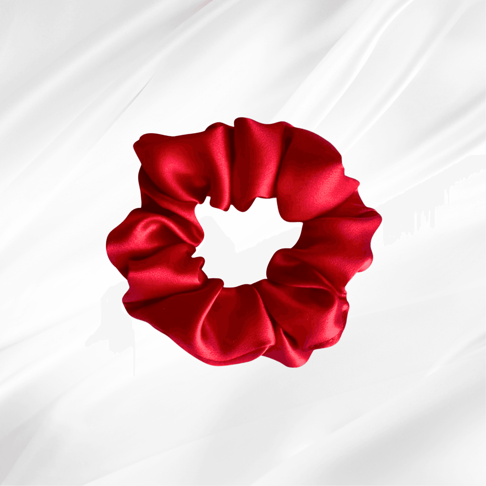 TRUE RED – hedvábná scrunchie KLASIK
