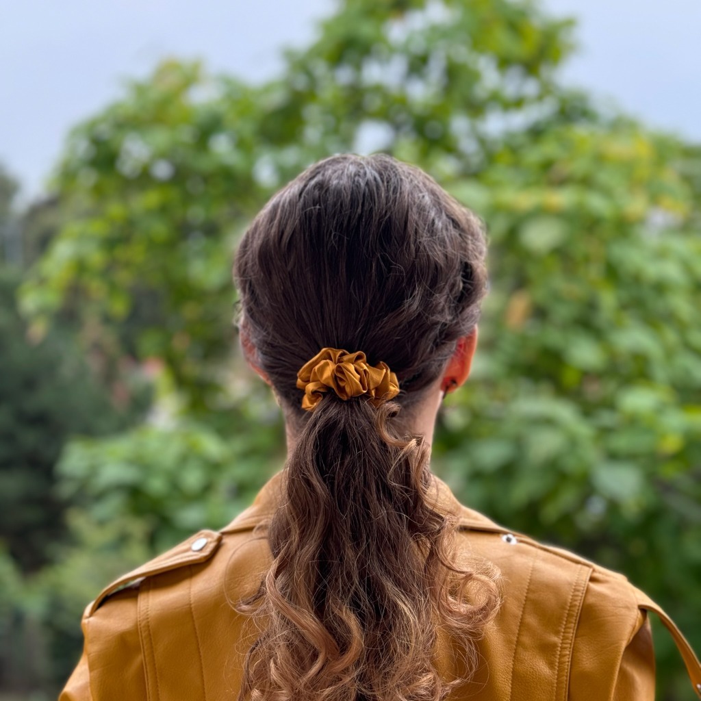 Gold Silk Scrunchie